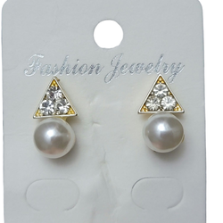 Earrings Silver with White Diamonds
