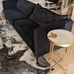 Modern Black Velvet Sofa Couch