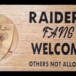 Raiders Custom carved wood sign