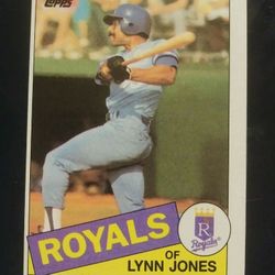 Lynn Jones 1985 Error Oddball Kansas City Royals Topps Baseball Card MLB Vintage Odd