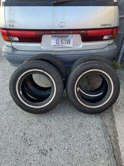 Used Goodyear, ROLLER 14 inch tires, WHITEWALL,  80% thread, old tires, roll cars, ==not drive,