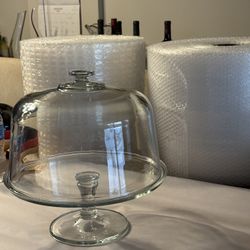 Heavy Glass Cake Plate With Cover