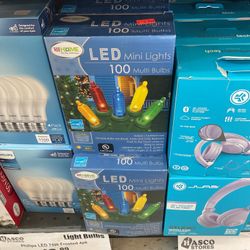 LED  100 Multi Color Bulbs Indoor/Outdoor Mini Lights 21 Ft.