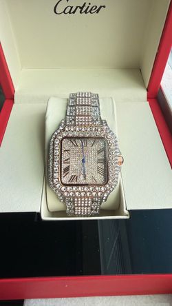 Nice Rose Gold And silver icy watch