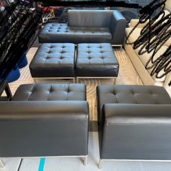 5 Piece Black Sofa Seating Set 