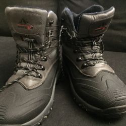 NORTIV 8 Men's Insulated Waterproof Construction Rubber Sole Winter Snow Ski Boots