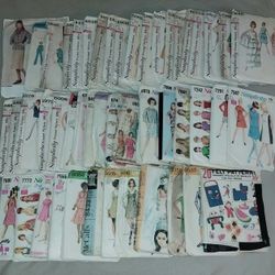 Lot of 96 Vintage 1960s Clothing Paper Sewing Patterns Simplicity Vogue McCalls