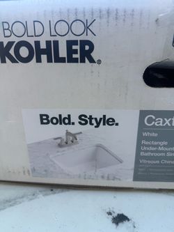 Kohler Caxton White Rectangle Undermount Bathroom Sink