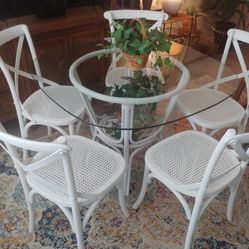 Rattan Table And Cane Chairs