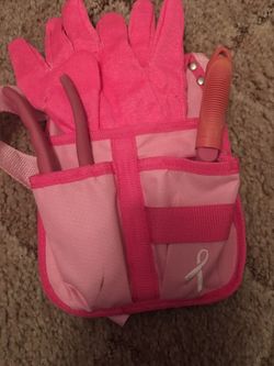 Breast cancer awareness garden tools