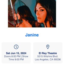 Janine Concert Two Tickets 
