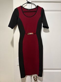 Red and Black Bodycon Dress