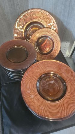 Glass decorative chargers for plates