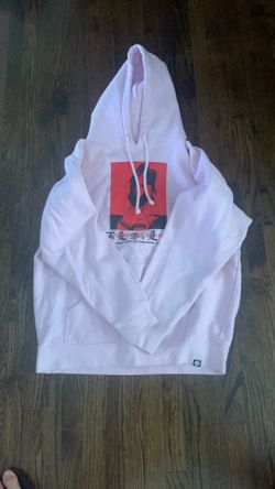 Pink Hoodie with Japanese character. Artist Collective