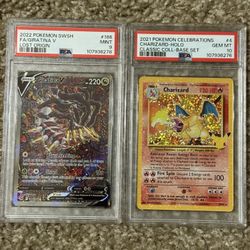 Pokemon PSA 9 Giratina and PSA 10 Charizard
