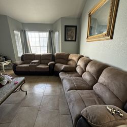 Sectional Reclining Couch (brown)