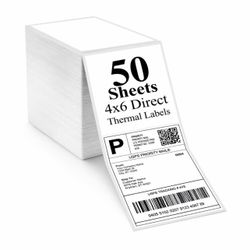 LABELS 4X6 DIRECT THERMAL 50 SHEETS SHIPPING LABEL STACK SELF ADHESIVE