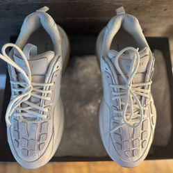 AMIRI Bone Runner Mixed White Lace Up Low Top Sneakers MFS001-121