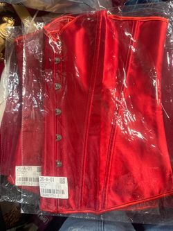 Red Satin Corset Top XL
