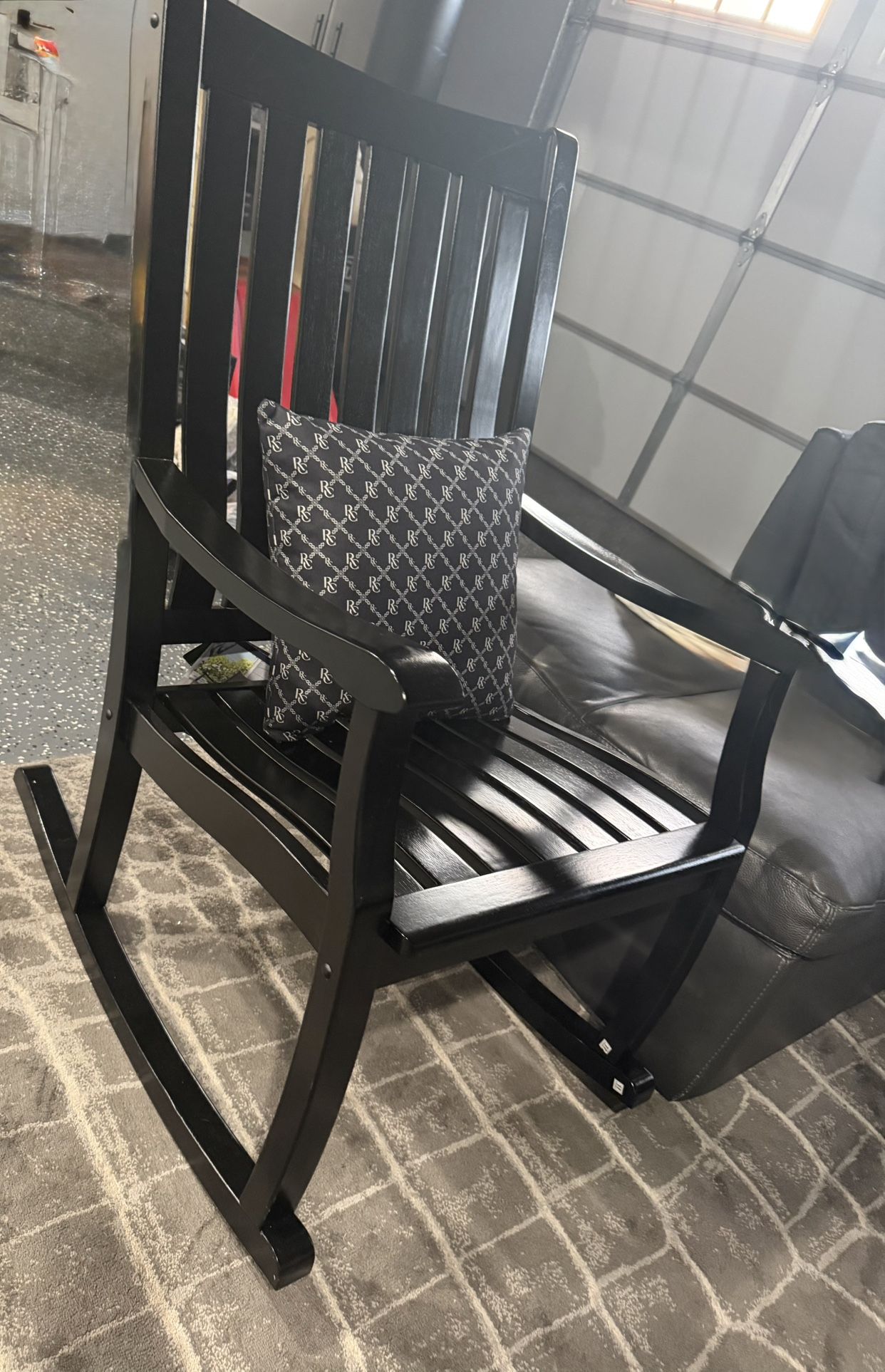 Wood Rocker Chair With Sunbrella Cushion 