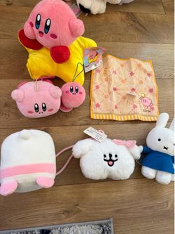 Kirby Miffy Sanrio Plushies & Towel Set