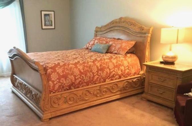 American Signature Queen Bed frame-Wood
