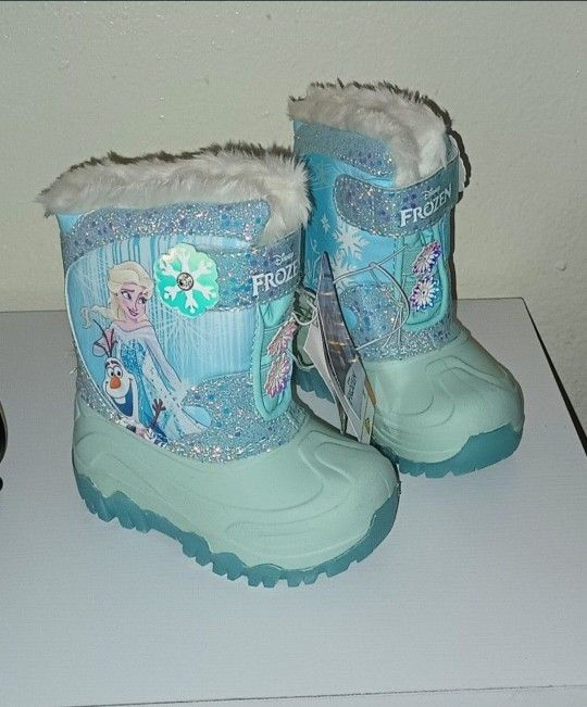 Disney Frozen Light up Waterproof Boots New