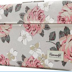 Canvaslife 14” Laptop Sleeve – Pink Rose Floral Case w/ Front Pocket