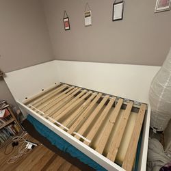 White twin sized bed frame 