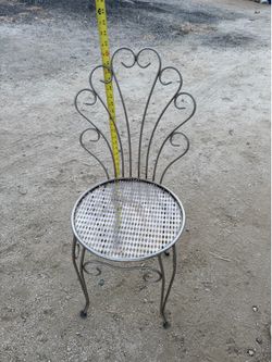 Vintage wrought iron vanity chair