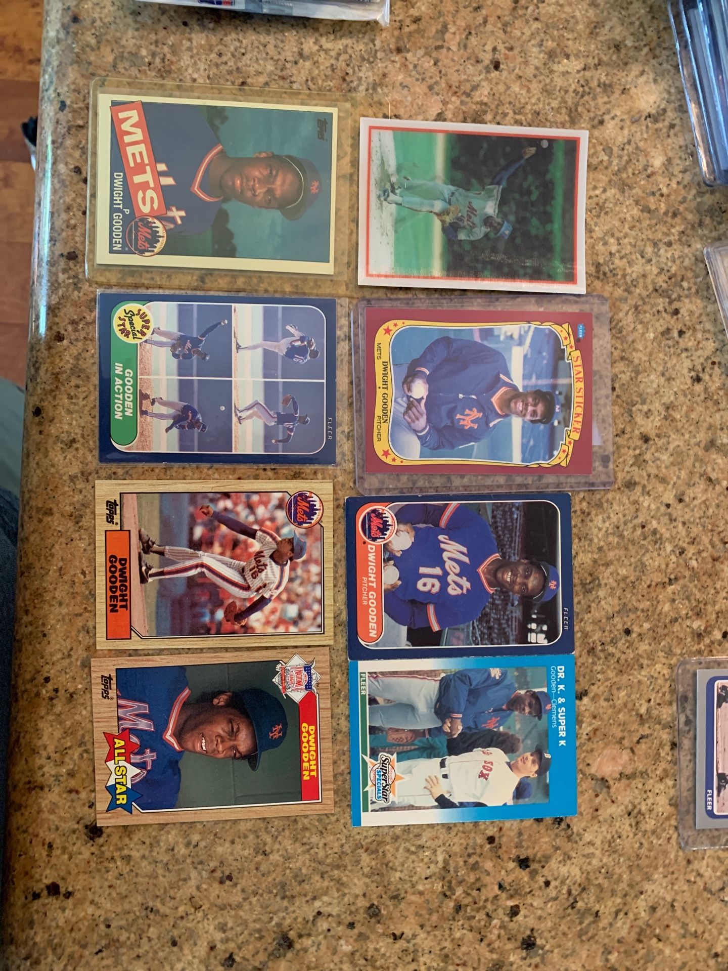 Dwight Gooden Cards plus one wax pack of 1986 Fleer