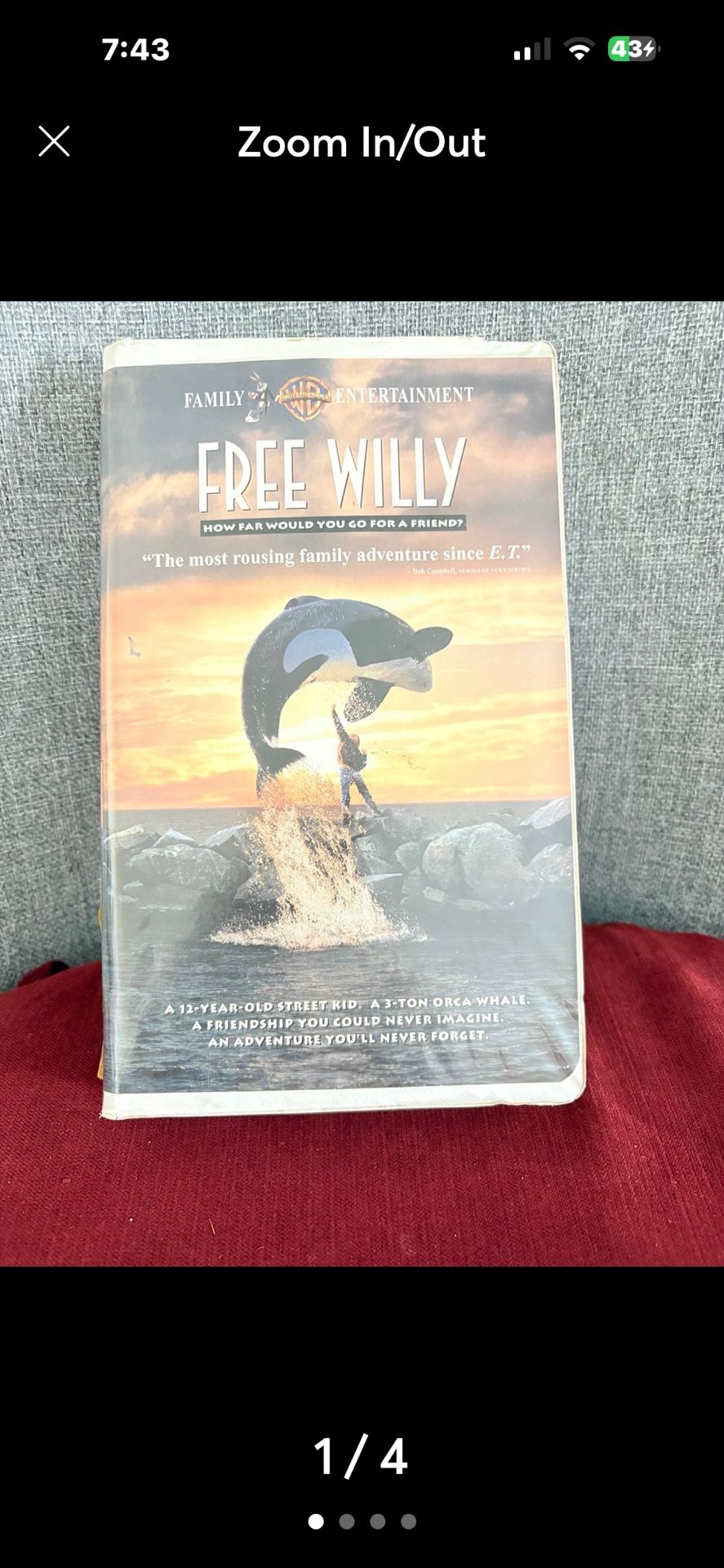Free Willy/ Home Video (VHS, Clam Shell)