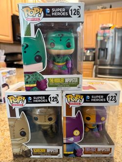 Funko Pop DC Imposters Riddler #126 Scarecrow #125 Two-Face #123 Lot of 3