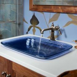 K-2773-G6-B11 Kohler Inia, Artist Editions Rectangle Glass Wading Pool Bathroom Sink Select Sink Finish:  Opaque Sapphire