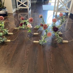 Burgundy Pink And Gold Centerpieces 