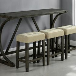 Brand New Brown & Beige 4pc Dining Table Set 