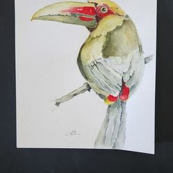 Watercolor Painting Bird "Toucan " 10x14"