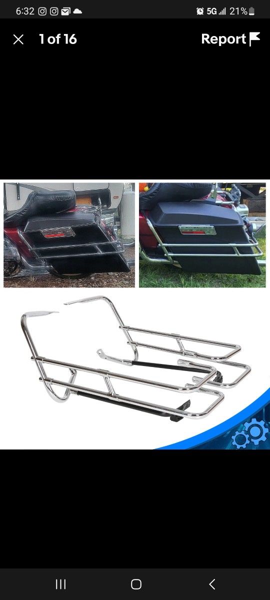 Roadking Or Bagger Chrome Saddle Rails