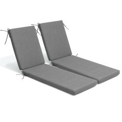 23 in. x 80 in. Outdoor Chaise Lounge Cushions Patio Lounge Chair Cushion in Light Gray (2-Pack)