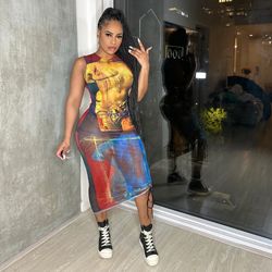 Mesh Body Scrunch Dress 