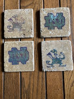 Unusual Distressed Tile Notre Dame Fighting Irish Coasters