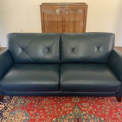 82” Tufted Back Leather Sofa 