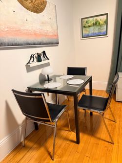 Glass Top Dining Table with Chairs