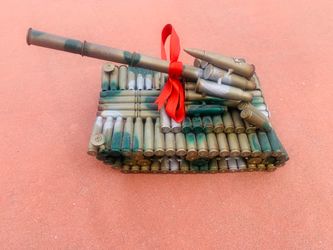 Toy Tank hand made by real bullet shells.