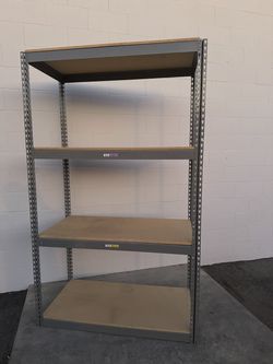 4 Tier Shelving 48 in W x 30 in D American Made Used Heavy Duty Steel Boltless Storage Racks Delivery Available