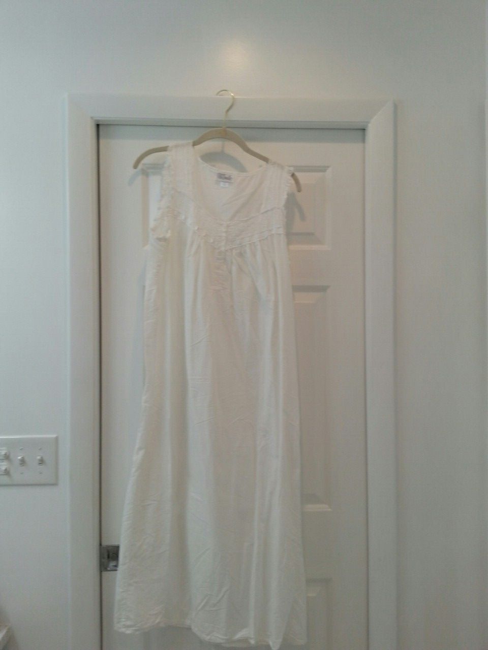 Nightgown white long sz med