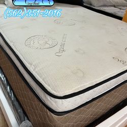 Royal Memory Foam Queen Mattress And Boxspring Pillowtop Bed Set 