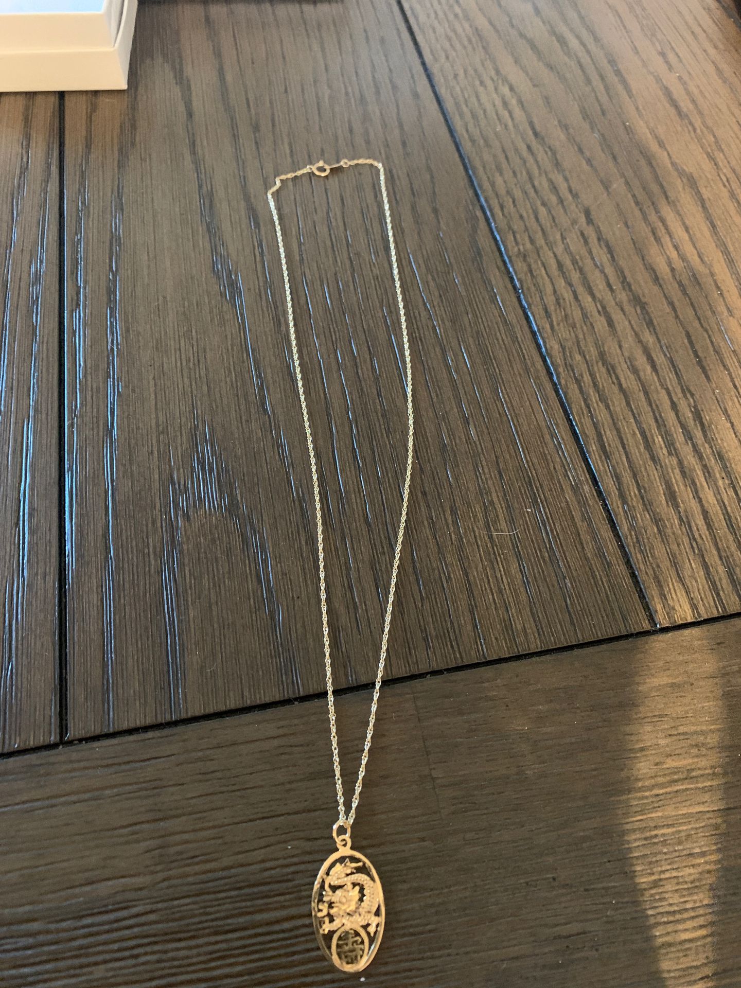 14K Gold Chain W/ 14K Gold Dragon 🐉 Pendant