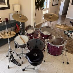 Tama Drum Set With Zildjian Cymbals