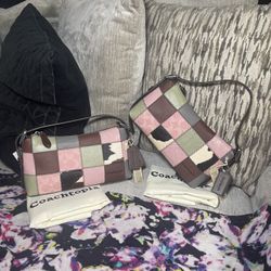 BNWT Coach Coachtopia Alter/Ego Small Slouchy Shoulder Bag Pink/Brown
